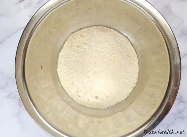 Activating yeast for making bread rolls