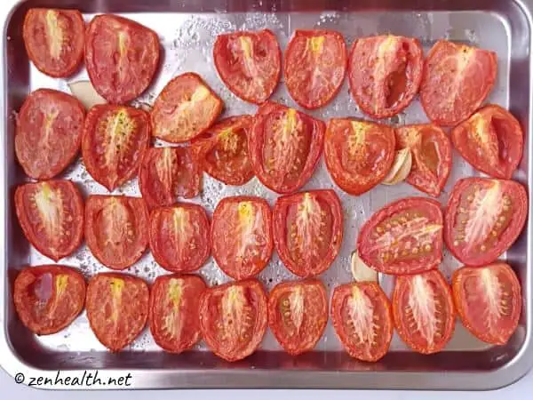 Broiled roma tomatoes and garlic