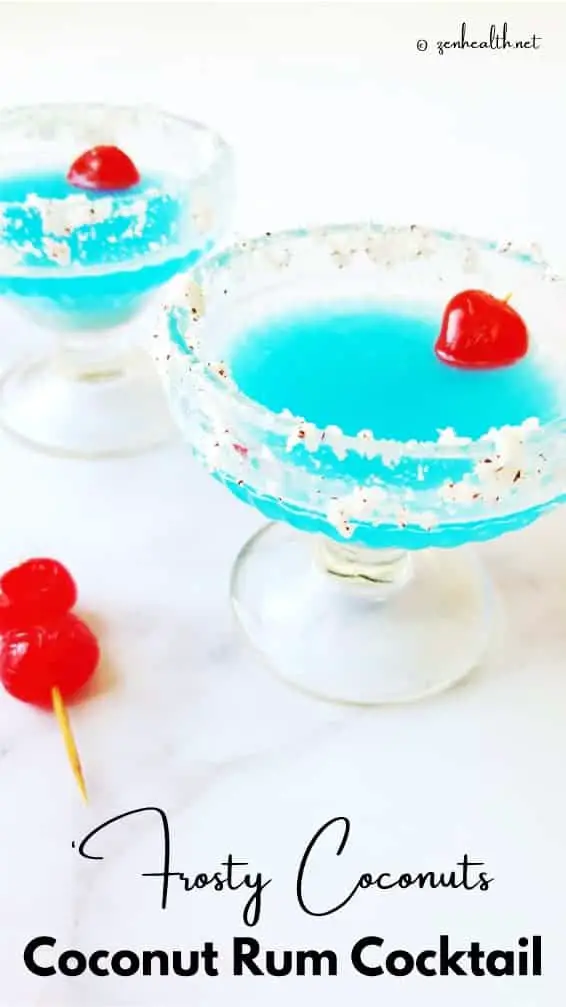 Coconut rum cocktails with blue curacao