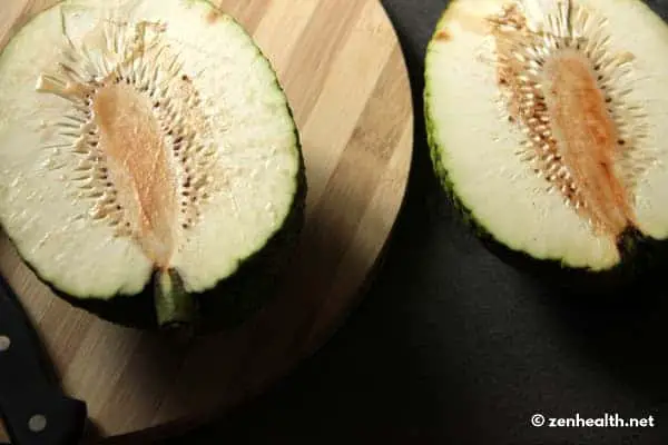 Breadfruit cut in half