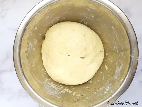 Dough for easy homemade bread recipe with oil