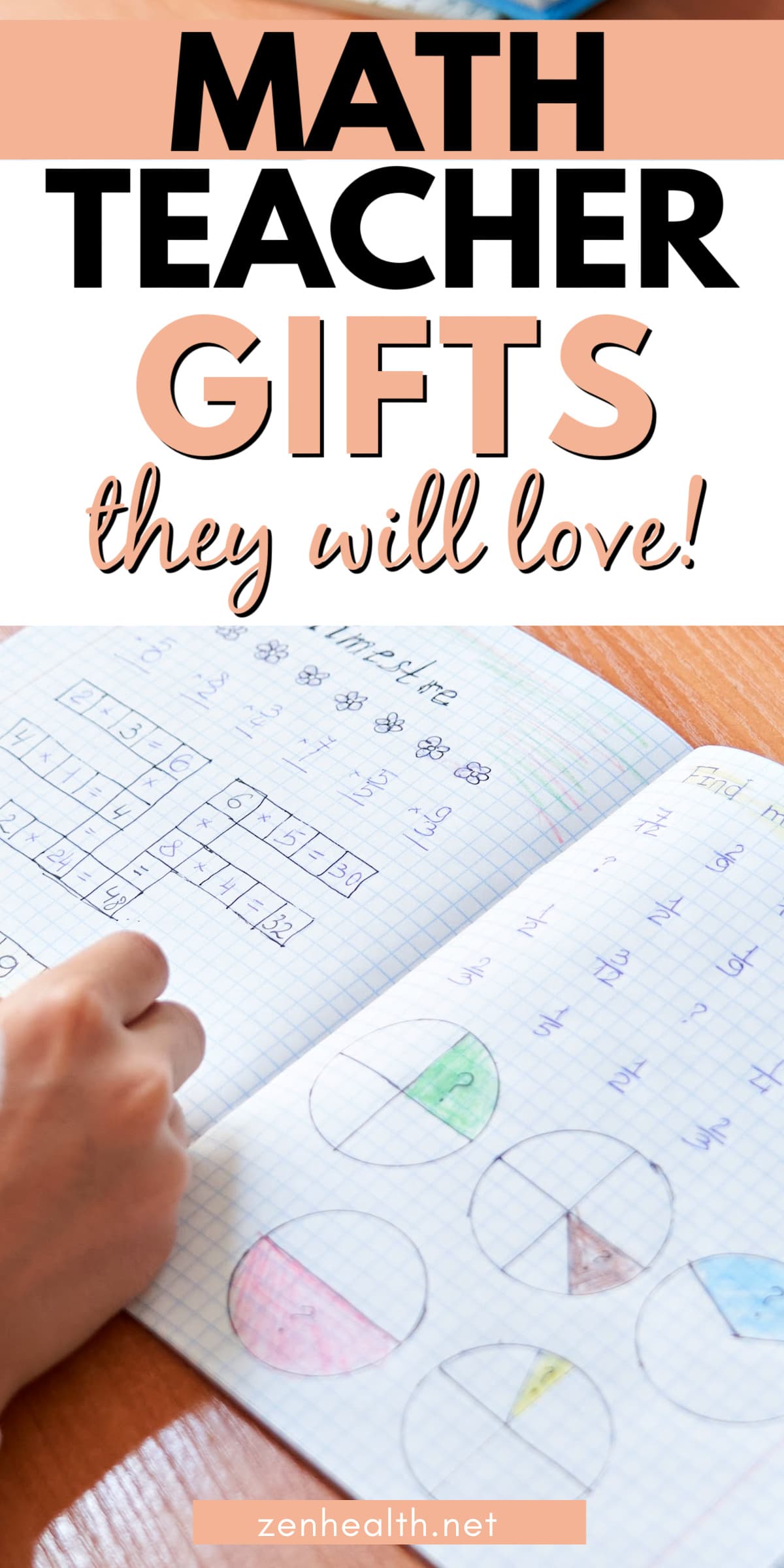 math teacher gifts they will love text overlay on a photo of a teacher correcting math homework