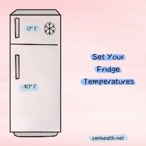 Set your fridge temperature to 40 degrees Fahrenheit. 