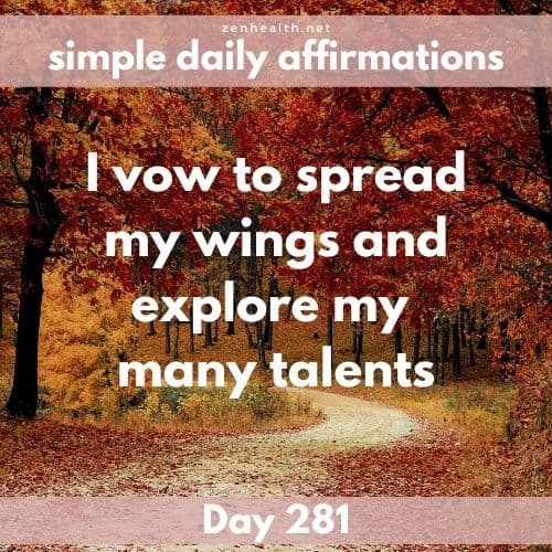Simple daily affirmations: Day 281
